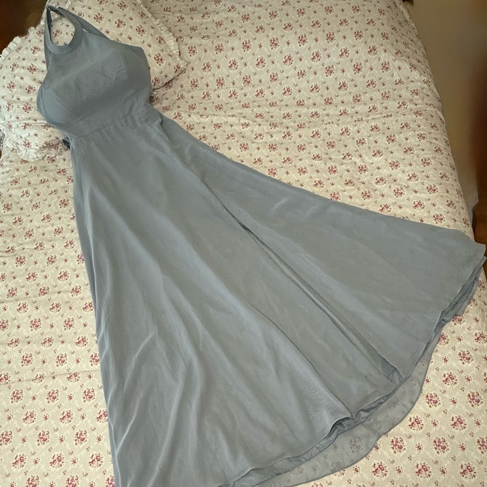 Azazie Elegant Halter Gray Dress